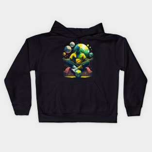 Brazil Soccer Meditating Magic Artwork Kids Hoodie